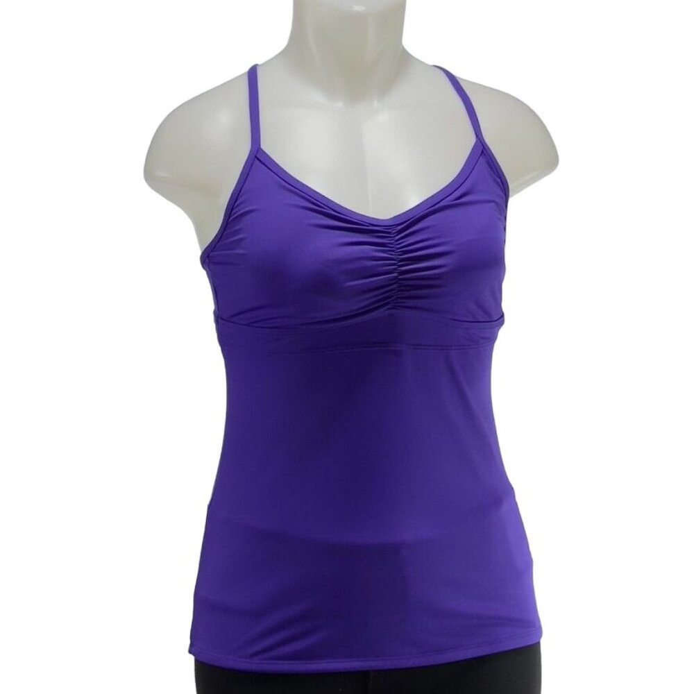 ATHLETA Women's Sports Top Nylon Purple Built-in Bra Sleeveless Size ST